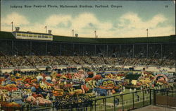 Judging Rose Festival Floats, Multnomah Stadium Postcard