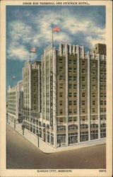 Union Bus Terminal and Pickwick Hotel Postcard