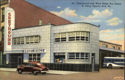 Greyhound and West Ridge Bus Depot Erie, PA Postcard Postcard