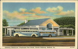 Gateway Restaurant, Greyhound Post House, Lincoln Highway Bedford, PA Postcard Postcard