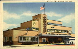 Greyhound Bus Terminal Akron, OH Postcard Postcard