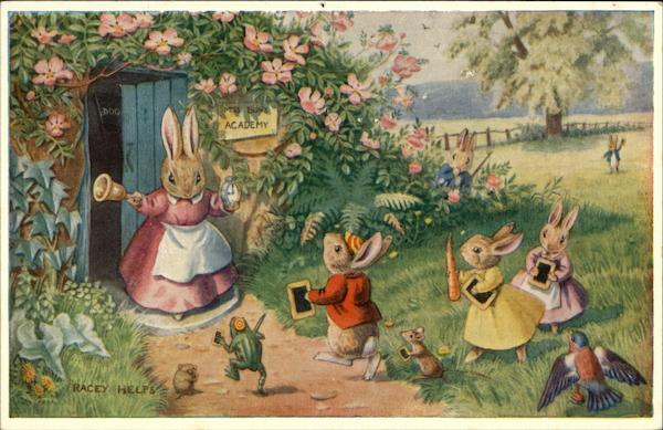 The Late Scholars by Racey Helps Dressed Animals