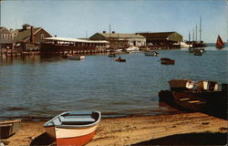 Steamboat Dock with The Skipper Nantucket, MA Postcard Postcard