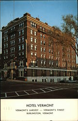 Hotel Vermont Burlington, VT Postcard Postcard