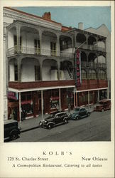 Kolb's At 125 St. Charles Street In New Orleans Postcard