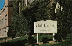 Clark University Sign Postcard