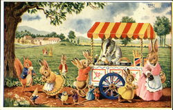 The Ice-Cream Man by Racey Helps Dressed Animals Postcard Postcard