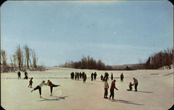 Ice Skating in the Beautiful Mountains of Pennsylvania Postcard Postcard