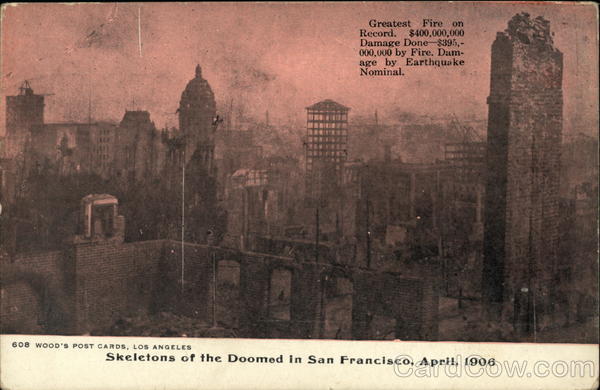 Skeletons of the doomed in San Francisco, April, 1906 California