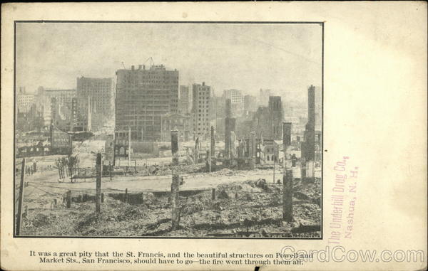 Market Street After the Fire San Francisco California
