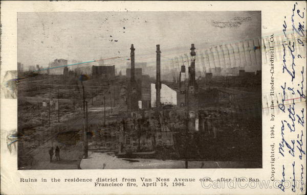 The San Francisco Fire of 1906 - Ruins In The Residence District California