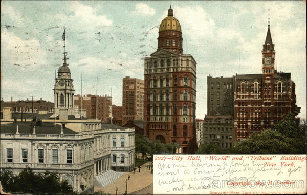City Hall, World and Tribune Building New York