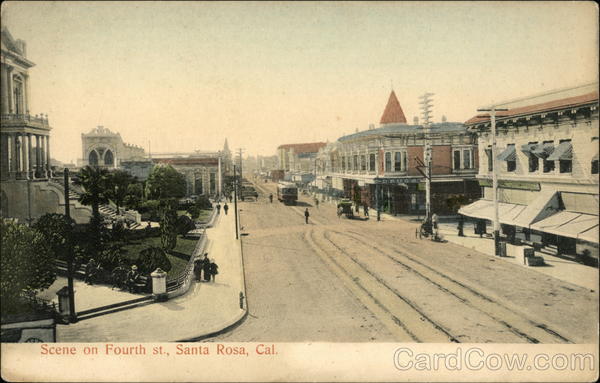 Scene on Fourth St Santa Rosa California