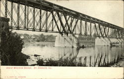 Great Western Bridge St. Charles, IL Postcard Postcard