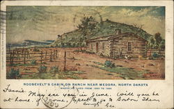 Roosevelt's Cabin Medora, ND Postcard Postcard