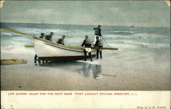 Life Savers REady for the NExt Wave, Point Lookout Station Postcard