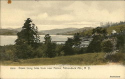 Down Long Lake, Helms Adirondack Mts Postcard