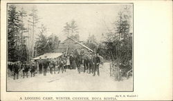 A Logging Camp, Winter Chester, NS Canada Nova Scotia Postcard Postcard