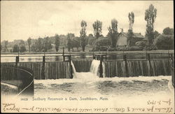 Sudbury Reservoir & Dam Southboro, MA Postcard Postcard