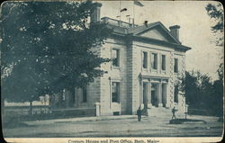 Custom House and Post Office Bath, ME Postcard Postcard