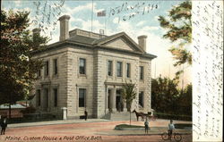 Custom House & Post Office Bath, ME Postcard Postcard