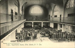 Registration Room, Ellis Island Postcard