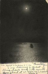 Moonlight on the Hudson New York, NY Postcard Postcard