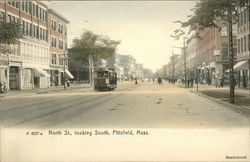 North Street Looking South Pittsfield, MA Postcard Postcard