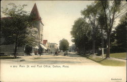 Main St. and Post Office Dalton, MA Postcard Postcard