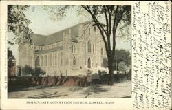 Immaculate Conception Church Lowell, MA Postcard Postcard