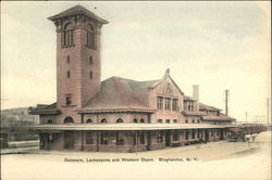 Delaware, Lackawanna and Western Depot Binghamton, NY Postcard Postcard