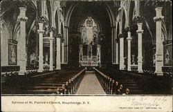 St. Patrick's Church - Interior Binghamton, NY Postcard Postcard