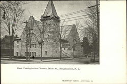 West Presbyterian Church, Main Street Binghamton, NY Postcard Postcard