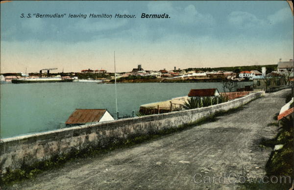 S.S. Bermudian leaving Harbor Hamilton Bermuda