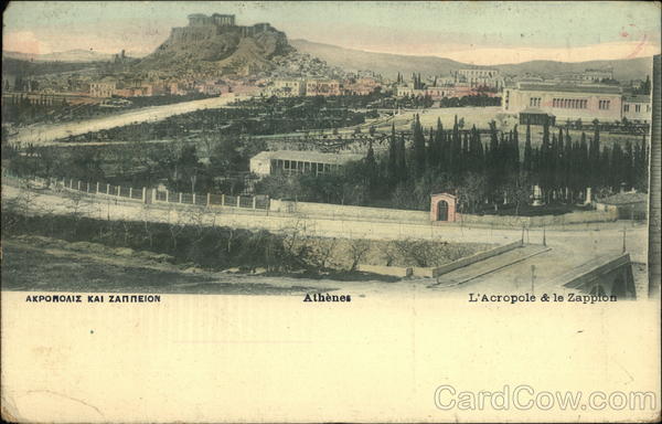 The Acropolis and Zappion Athens Greece Greece, Turkey, Balkan States