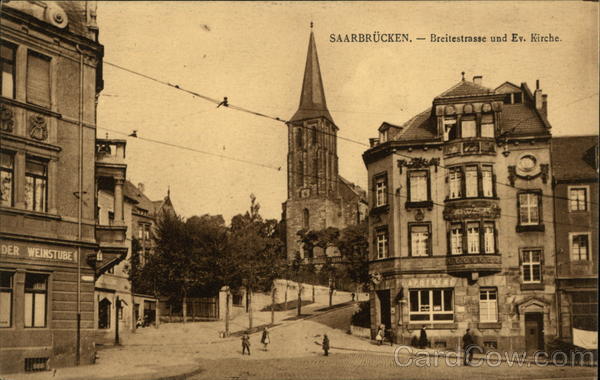 Breitestrasse und Ev. Kirche Saarbrücken Germany