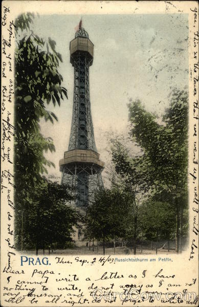 The Petrin Tower Prague Czechoslovakia (Czech Republic)