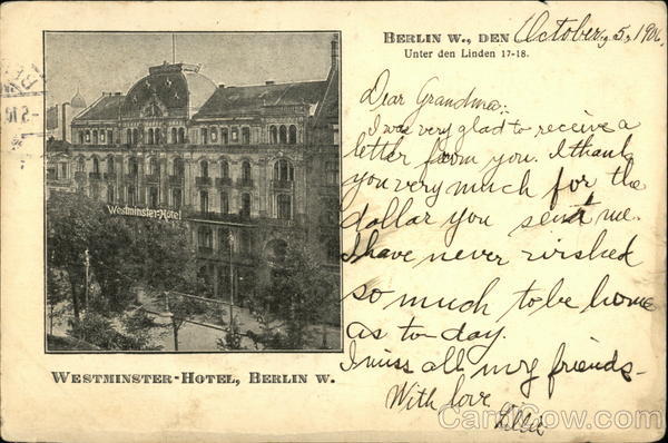 Westminster-Hotel, Berlin W BRANDENBURG Germany