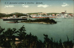 S. S. Bermudian Arriving at Hamilton Bermuda Postcard Postcard