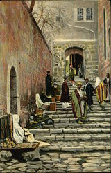 Steps Leading to Sepulchre Church Postcard