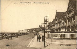 Promenade de la Mer Deauville, France Postcard Postcard