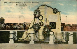 Memorial Wall to the Cuban Students Postcard