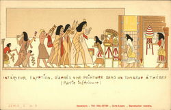 Egyptian interior. From a painting in a tomb thebes (Bottom) Postcard