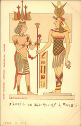 Papres Un Bas-Relief A Thebes Postcard