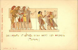 Priests And Other people Of The Orders Thebes, Egypt Africa Postcard Postcard