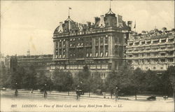 Hotel Cecil and Savoy Hotel from River London, England Postcard Postcard