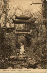 Scene in Yingling Temple. Hangchow Postcard