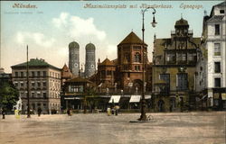 Maximiliansplatz mil Kunstlerhaus. Synagogue Munich, BAVARIA Germany Postcard Postcard