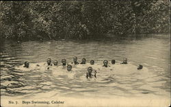 Boys Swimming Postcard