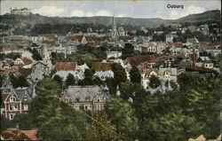 View over Town Coburg, Germany Postcard Postcard